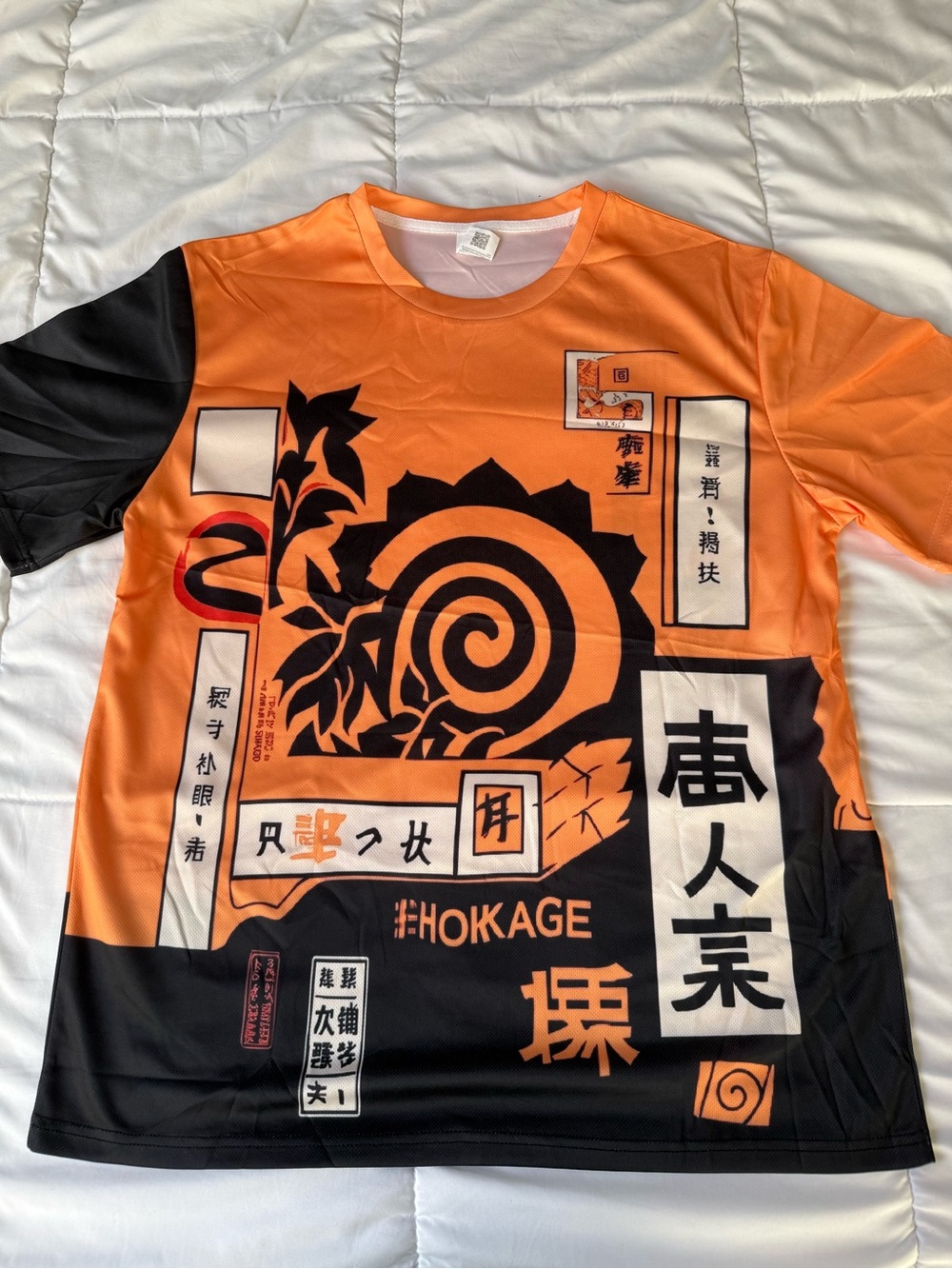 Naruto Hokage Orange and Black Graphic Men’s Performance Shirt